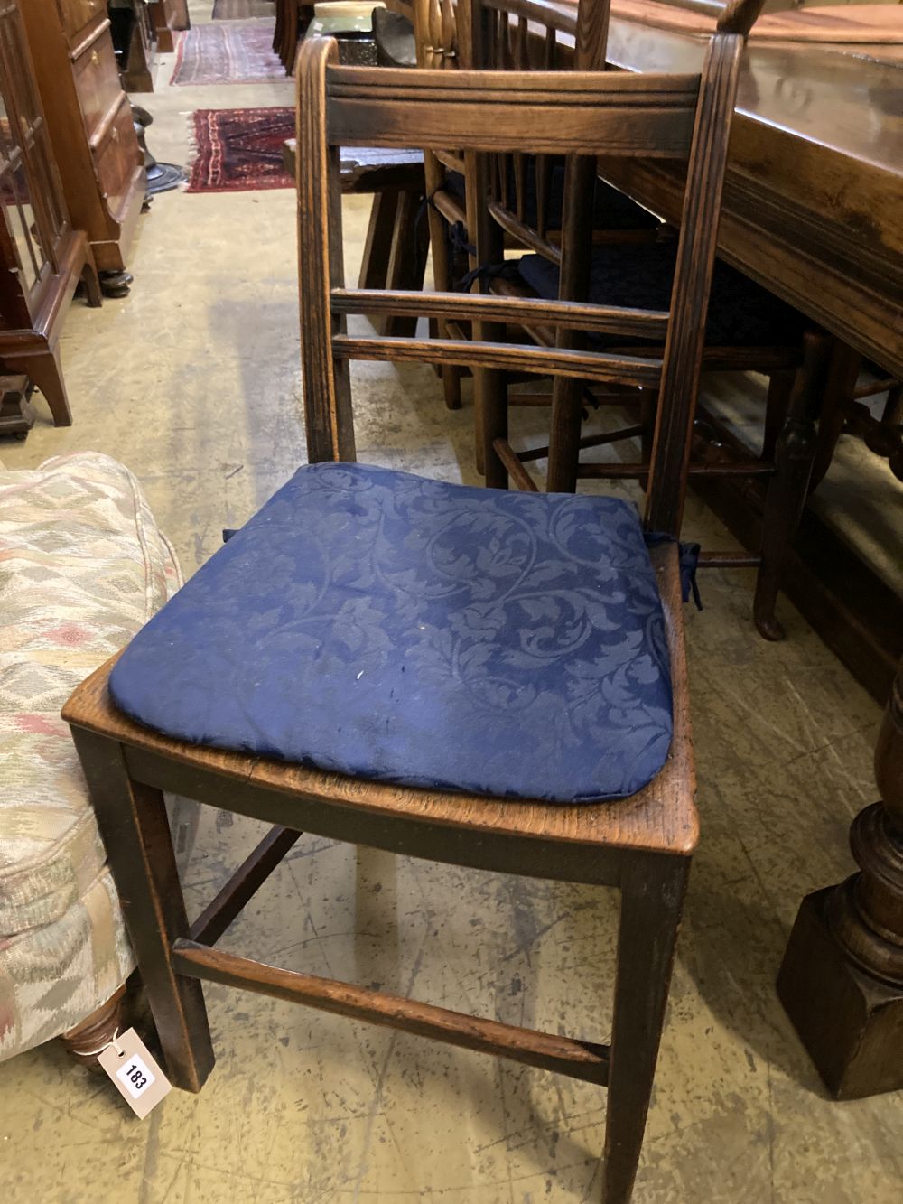 A set of six 19th century ash spindleback chairs and two other chairs